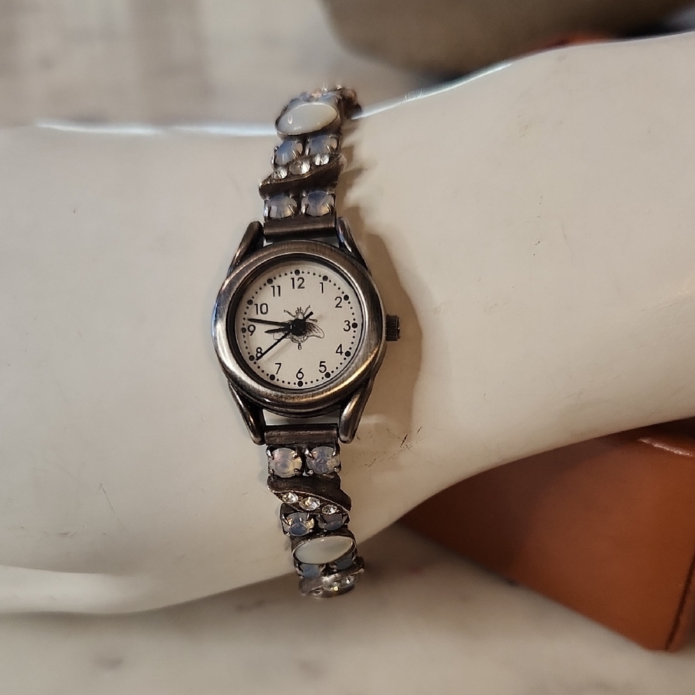 Mary Demarco | Silver | Jeweled Legacy |  Braclete Watch | Gem Accents | Vintage